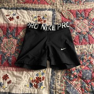 Nike Pro Black Shorts with White Logo size M